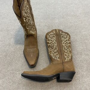 Twisted X Western Cowgirl Boots Leather WWT0022 Women's Size 7.5 B Brown Leather